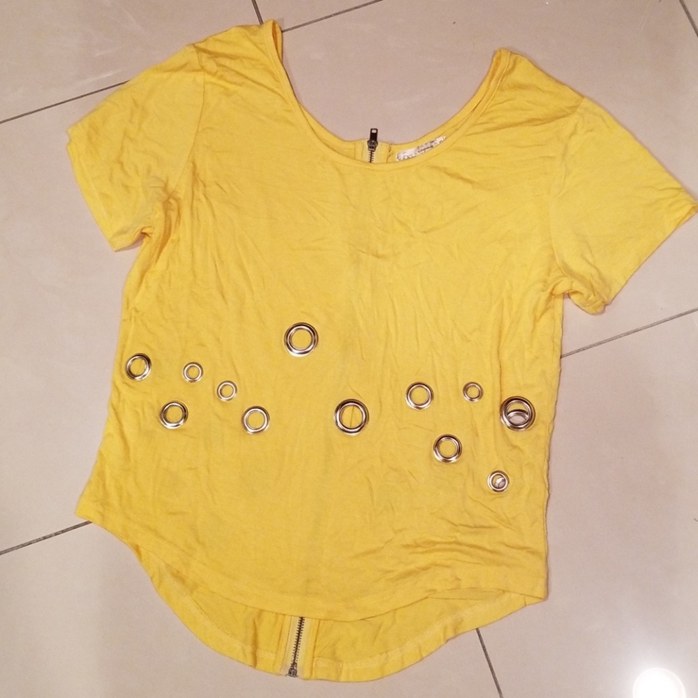 Yellow Stetch Tie with Grommets and Zipper